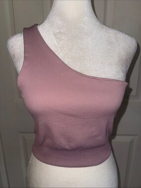 Lune Active The Rib One Shoulder Active Top In Wood Rose
